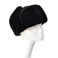 NARSIA INDUSTRIES Gorro de Invierno Unisex de Piel de Visón Genuina con Orejeras, Estilo Trapper Ushanka, Protección para las Orejas, Cálido para Exteriores