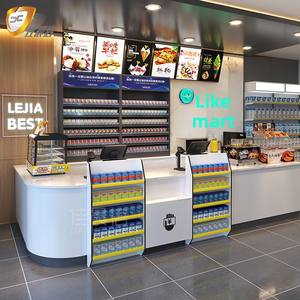 Mostrador de Caja para Tienda de Conveniencia Hongbai, Barra de Supermercado, Mesa Esquinera Comercial de Madera para Tienda, Almacenamiento Personalizable - Product Image 2