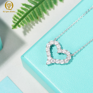 Joyería de oro real personalizada, diamantes de laboratorio de 10k, diseño exclusivo, colgante de diamantes en forma de corazón y redondos para mujer, consigue el último precio. - Product Image 2