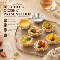 Moules à tartelettes en aluminium jetables de haute qualité pour la vente en gros, mini-moules à tartelettes portugaises pour la pâtisserie