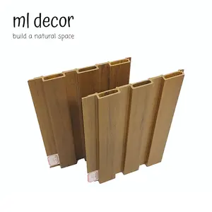 Diseños de paneles de pared WPC impermeables de grano de madera de revestimiento compuesto de larga duración para decoración de interiores fácil de instalar