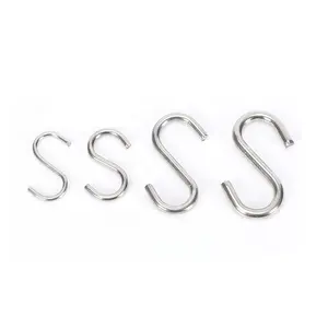 201/304/316 Stainless Steel S Shape Hook Hanging Hooks For Hammock Galvanized S Shaped Hooks Wire Clamp With S Type Hook