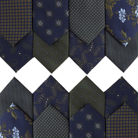 Cravate élégante bleue à motifs floraux pour homme, 7,5 cm, en polyester 100 % écologique, accessoires pour le quotidien, mariage et fête