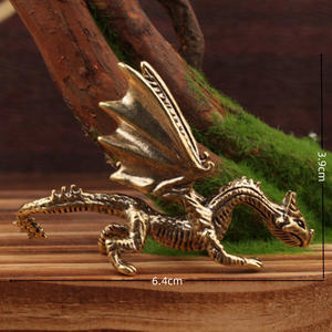 大人気 真鍮製 ウォークラフト 青龍 装飾品 飛竜 デスクトップ ホームデコレーション 金色銅器工芸品 金属鋳造 - Product Image 2