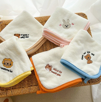 Wholesale Child-Proof Coral Fleece Soft Absorbent Embroidered Children's Face Towel for Kindergarten Small Size