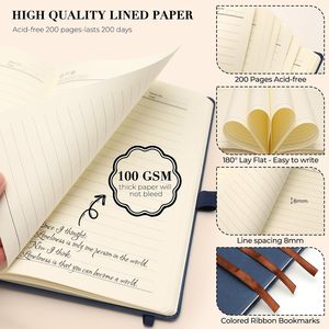 Promotional Customized Box Packaging Gift Box A5 Pu Leather Notebooks Bulk Hardcover Thermal Binding with Pen Holder - Product Image 5