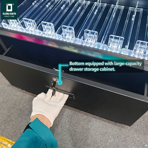 Exhibidor de Cigarrillos de Metal Grande con Base para Tienda de Tabaco o Gasolinera, con <span class=keywords><strong>Luz</strong></span> LED de Color y Puerta con Cerradura - Product Image 4