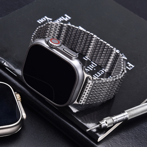 Bracelet de montre en acier inoxydable vintage JAETIUM, motif mosaïque unique, bracelet de remplacement en acier inoxydable pour Apple Watch - Product Image 6