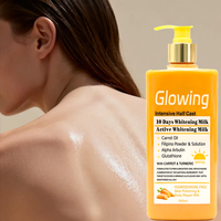Lotion Corporelle Hydratante Éclaircissante et Blanchissante à l'Huile d'Argan, au Curcuma Biologique, à la Carotte et à la Papaye, à l'Acide Hyaluronique, Marque Privée