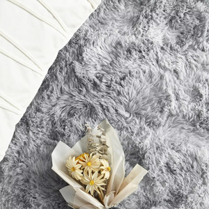 Home Decor Floor Area Handmade <strong>Grey</strong> White Color Fluffy Carpets <strong>Rugs</strong> for <strong>Bedroom</strong> Living Room - Product Image 2