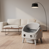 Litière Automatique pour Chat Intelligente Contrôlée par Application, en Plastique ABS, Dessus Ouvert, avec Contrôle des Odeurs, Nettoyage Facile, Poids de 10 kg