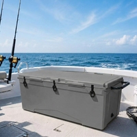 Glacière rotomoulée moderne personnalisée 240QT avec roues et poignée de traction, isolée pour le stockage de nourriture et de canettes lors de la chasse et de la pêche
