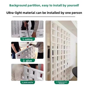 แผ่นผนังเชิงพาณิชย์ แผ่นกั้น PU ยอดนิยม แบบสองด้าน ผนังอิฐกลวงตกแต่งพื้นหลัง แบบหลายรู น้ำหนักเบา สวยงาม - Product Image 3