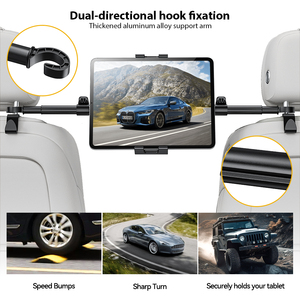 Hợp kim nhôm xe ghế sau máy tính bảng gắn linh hoạt có thể điều chỉnh tựa đầu khung phổ 5-13 inch Điện thoại di động máy tính bảng - Product Image 5