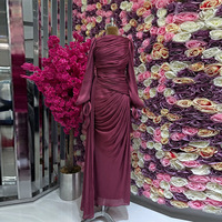 Robe Abaya de Luxe pour Femmes Musulmanes du Moyen-Orient, Dubaï, Arabe, Islamique, à Manches Bouffantes et Jupe Plissée, Couleur Unie, Modèle Modeste, Style Caftan Marocain