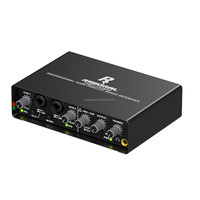 Interface audio USB 24 bits, cartes son, mixeurs +48V avec entrée MIC/LINE 2 canaux, réduction du bruit pour studio d'enregistrement
