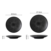 Nouvel arrivage de fournitures de restauration noir blanc couleurs rustiques vaisselle en porcelaine assiettes rondes pour restaurant traiteur