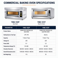 Four à pâtisserie électrique commercial certifié CE, en acier inoxydable 201/304, à un seul niveau, deux plateaux, pour boulangerie et services alimentaires