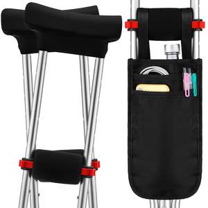 Échantillon gratuit de béquilles en alliage d'aluminium pour personnes âgées et handicapées, avec hauteur réglable et béquilles antidérapantes sous les bras, sac inclus - Product Image 1