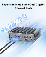 Mini PC Industrial IWILL N342F, Intel Core Quad Core, RAM DDR4, Almacenamiento SSD, Doble RS232, 8xUSB, 1xVGA, 1xDC