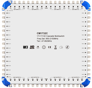 Multicommutateur satellite numérique HD 17 entrées 16 sorties, répartiteur de signal <span class=keywords><strong>LNB</strong></span> en cascade <span class=keywords><strong>DiSEqC</strong></span> 17 avec boîtier métallique pour centre de distribution CATV - Product Image 1