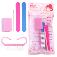 Kit d'outils pour ongles à presser, kit d'accessoires, ensemble d'outils de préparation des ongles en gros avec brosse anti-poussière, mini éponge polissoir pour éliminer les peaux mortes