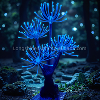 Fleur de corail bleue lumineuse tendance 2026 pour jardin, décoration mystérieuse, éclairage de vacances