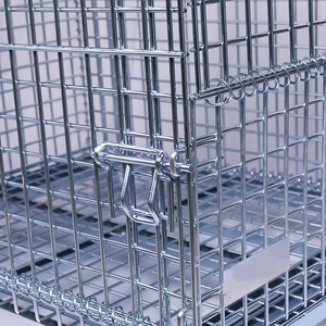 Chất Lượng Cao Hậu Cần Đóng Mở <span class=keywords><strong>Stackable</strong></span> Kim Loại Pallet Dây Thép Lưới Container Lưu Trữ Lồng Cho Kho - Product Image 5