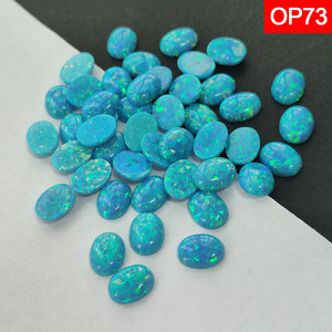 โอปอลสังเคราะห์ทรงหลังเบี้ย สีไฟ โอปอลรูปไข่ สำหรับงาน DIY เครื่องประดับทำมือ - Product Image 2