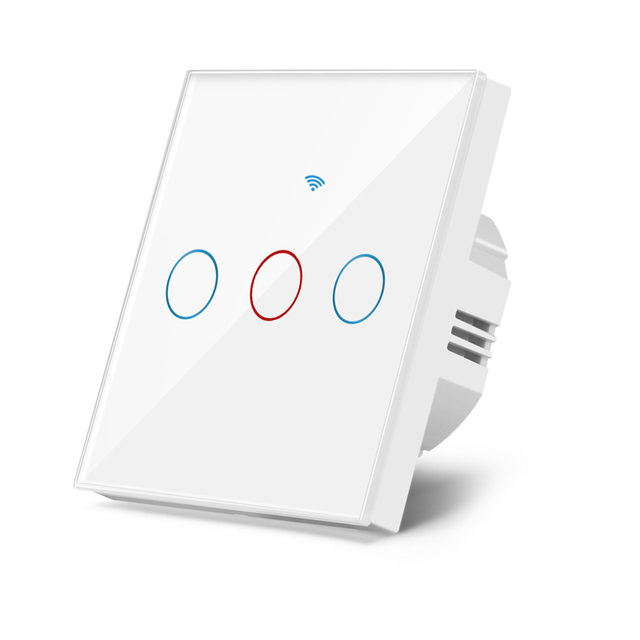 Manufacturer WiFi Controlled Touch Panel Glass Smart Wall Switches with 10A Max Current