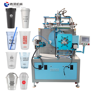 Machine d'impression sérigraphique entièrement automatique à 3 stations, 1 couleur, pour gobelets à thé au lait, bouteilles en plastique, équipée d'un four AR - Product Image 1