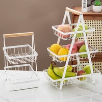 Panier de rangement pour fruits et légumes en acier inoxydable à trois niveaux, étagère de comptoir de cuisine, moderne, durable, multifonctionnel, organisation