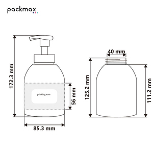 Bouteille de savon pour les mains en mousse PET de 500 ml - Distributeur à pompe pour mousse nettoyante visage, gel douche et lotion - Vente en gros - Product Image 3