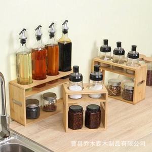 Bamboo Multifunctional Storage <b>Rack</b> 2 Tier Desktop Organizer <b>For</b> Kitchen <b>Spice</b> <b>Jars</b> And Bottles - Product Image 4