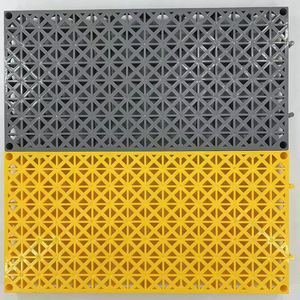 <b>Plastic</b> <b>Mesh</b> Floor Grating Gray And Yellow Injection Molding Grade High Strength Trenchless Splicing For Car Wash - Product Image 1