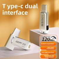 Clé USB pivotante X619 populaire avec interface USB-C 2.0, clé USB flash 2-en-1 Type-C, accessoire pour téléphone portable
