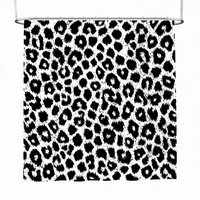LIVING Ensemble de rideaux de douche rétro 3D vintage imprimé léopard noir et blanc avec crochets et anneaux, impression numérique haute définition, toucher doux