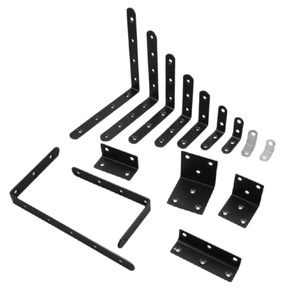 Support d'angle noir en acier en forme de L pour étagère, connecteur de meuble en fer à angle de 90 degrés, durable, design moderne et simple - Product Image 2