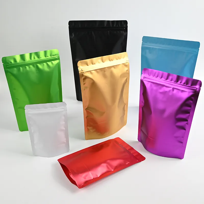 En stock poudre d'épices sacs debout 50g 100g amande snack sac d'emballage alimentaire sec