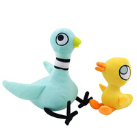 Peluche Canard Jaune à Grands Yeux Bleus, Broderie Dorée, Super Douce, Coussin Anti-Stress en Forme de Canard