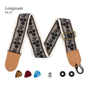 Creative Design Lace Style Acoustic Guitar Strap With Leather End For Electric Guitar Longteam GS-15