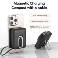 Banque d'alimentation A313 ASPOR 10000mAh Charge rapide sans fil magnétique Câble Type-C intégré Support portable Accessoires pour téléphone portable