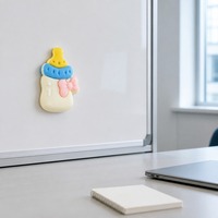 Aimant de réfrigérateur personnalisé en PVC souple 3D en forme de biberon, souvenir de naissance, autocollant décoratif pour réfrigérateur et mémo