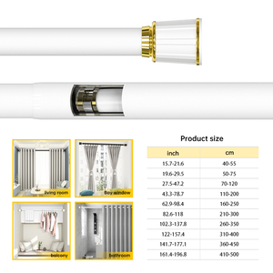 Tringles à rideaux extensibles ARODDY pour hôtel, tringles à rideaux de douche en métal, <span class=keywords><strong>tringle</strong></span> à rideaux de fenêtre réglable à tension unique pour la maison - Product Image 5