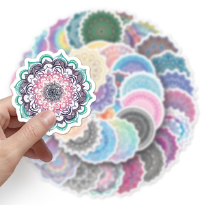 50 piezas fábrica al por mayor Mandala patrón dibujos animados pegatina UV impresión personalizada troquelado vinilo pegatina - Product Image 6
