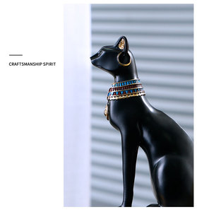 Vente chaude Style Égyptien Résine Artisanat Égyptien Chat <span class=keywords><strong>Chien</strong></span> Dieu <span class=keywords><strong>Assis</strong></span> Art Sculpture Maison Mascotte Décoration Ornement - Product Image 5