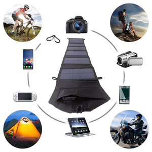 Panneau solaire portable pliable noir 60W - Chargeur USB - Kit de charge solaire miniature 6 pièces pour l'extérieur - Efficacité 20% - Camping - Randonnée - Product Image 6