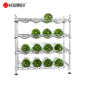 Tự làm NSF thép 4 tầng Bảng hàng đầu kim loại chai rượu vang Giá hiển thị bán lẻ - Product Image 3