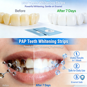 Bandes blanchissantes pour les dents sans peroxyde PAP, vente chaude, 14 sachets, résultat rapide, ruban blanchissant pour les dents, personnalisé - Product Image 4