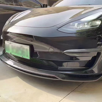 Kit carrosserie en fibre de carbone modifié et amélioré pour Tesla Model 3 2017-2022 : Lame avant, jupes latérales, diffuseur arrière, ailerons latéraux